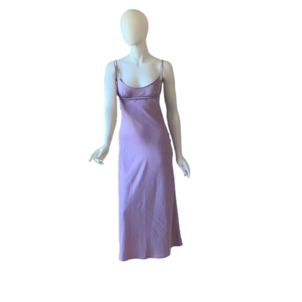 Lillisory Lavender Cut out side split satin dress Small New